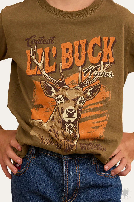 Buck Boys Classic Fit T-Shirt  Military Green