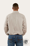 Ringers Western King River Mens Half Button Work Shirt - Beige