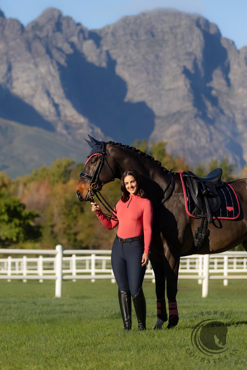 LeMieux Loire Classic Dressage Square Navy/Cranberry
