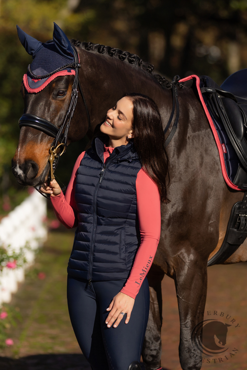 LeMieux Loire Classic Dressage Square Navy/Cranberry