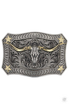 Longhorn Crest Filigree Attitude Belt Buckle