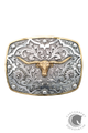 AndWest Longhorn and Beads with Gold Border Buckle