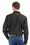 Wrangler Men's Logo Rodeo Long Sleeve Drill Shirt Black