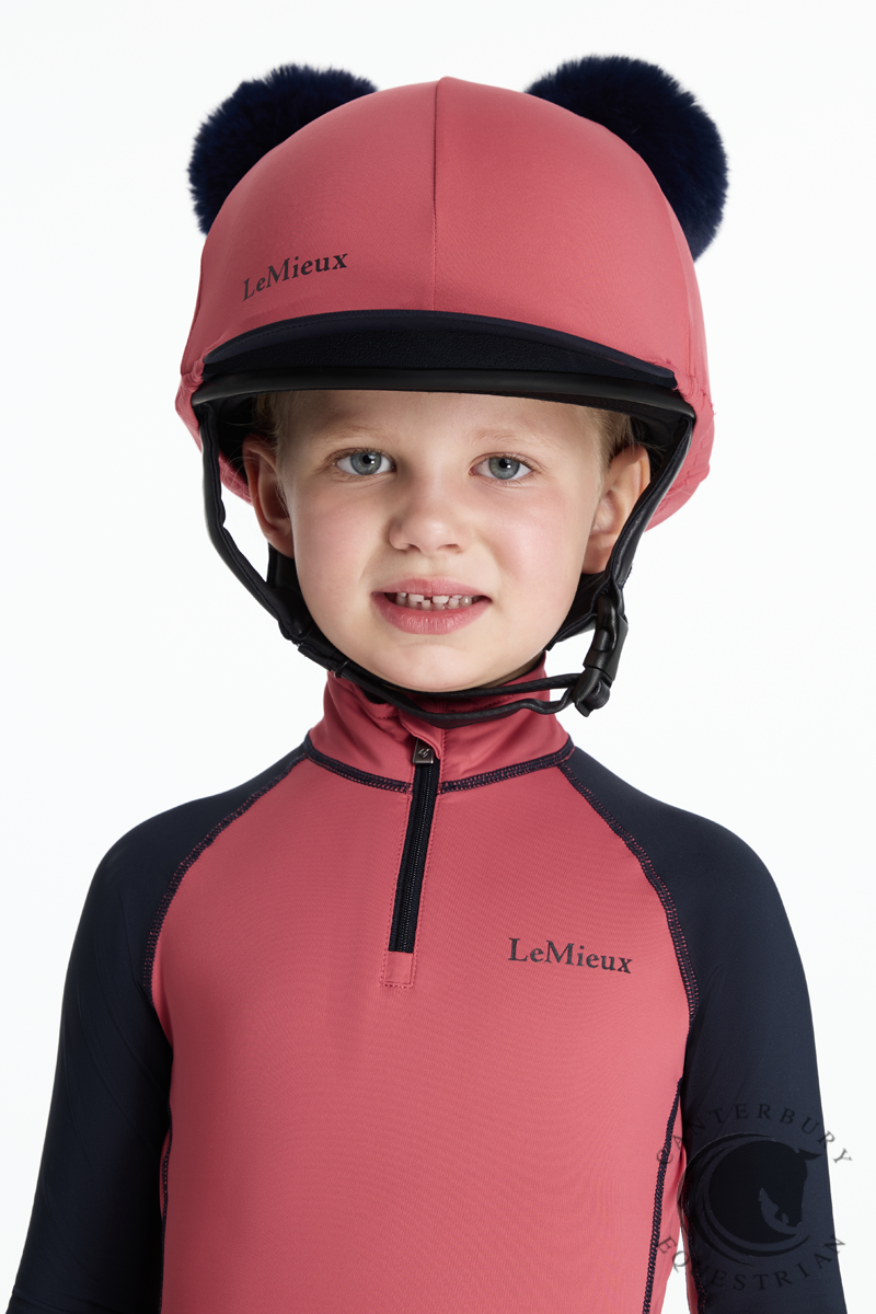 LeMieux Mini Double Pom Hat Silk Cranberry