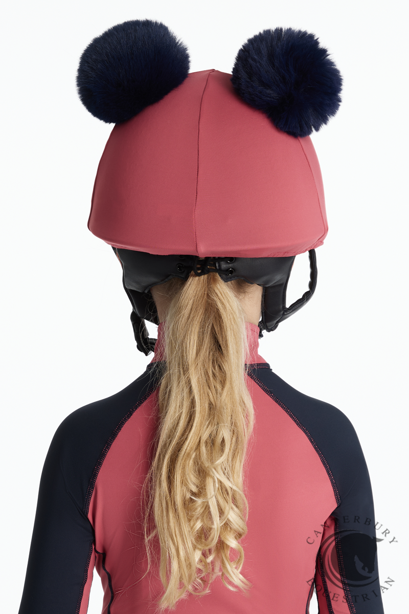 LeMieux Mini Double Pom Hat Silk Cranberry