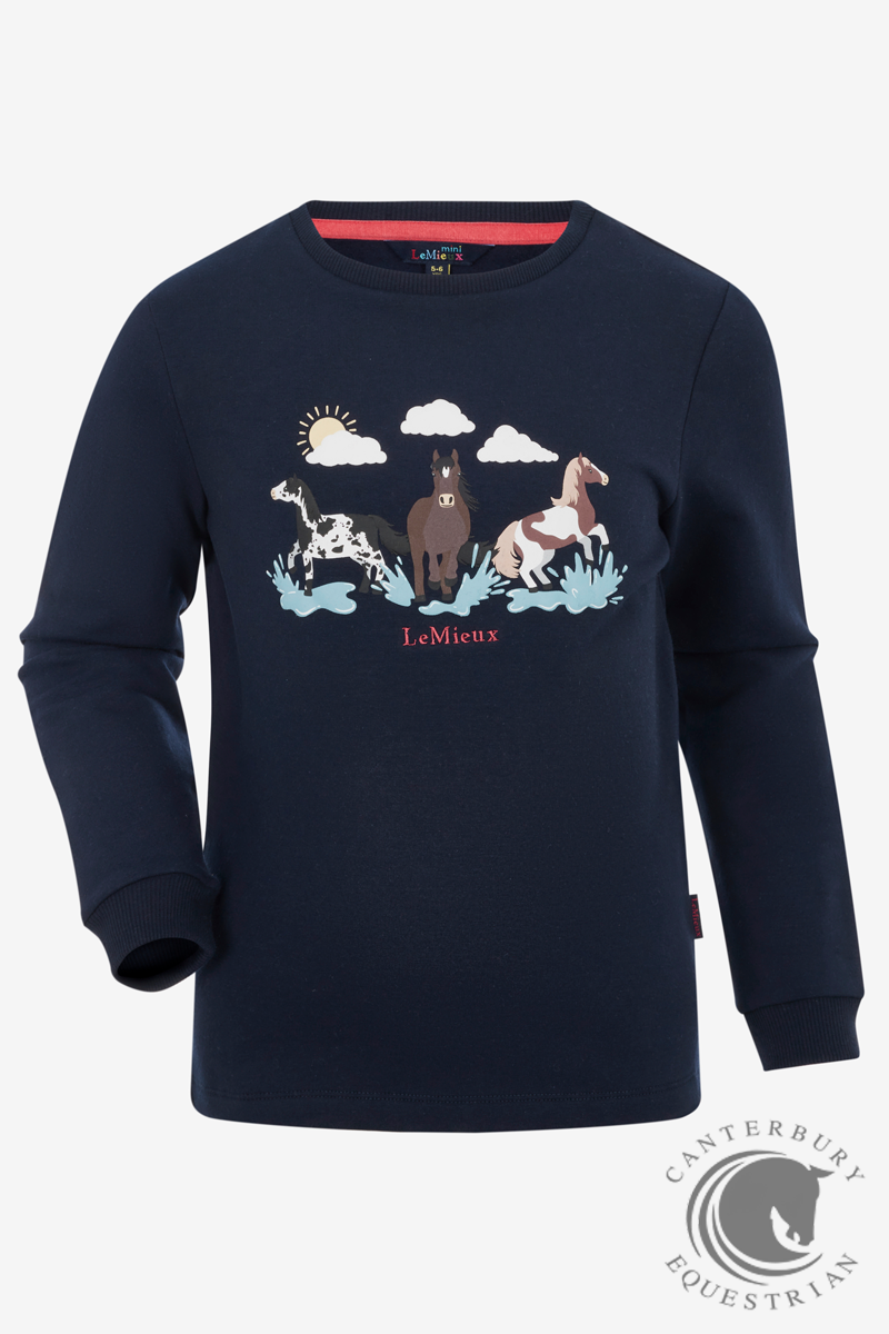 LeMieux Mini Poppy Long Sleeve Top Navy