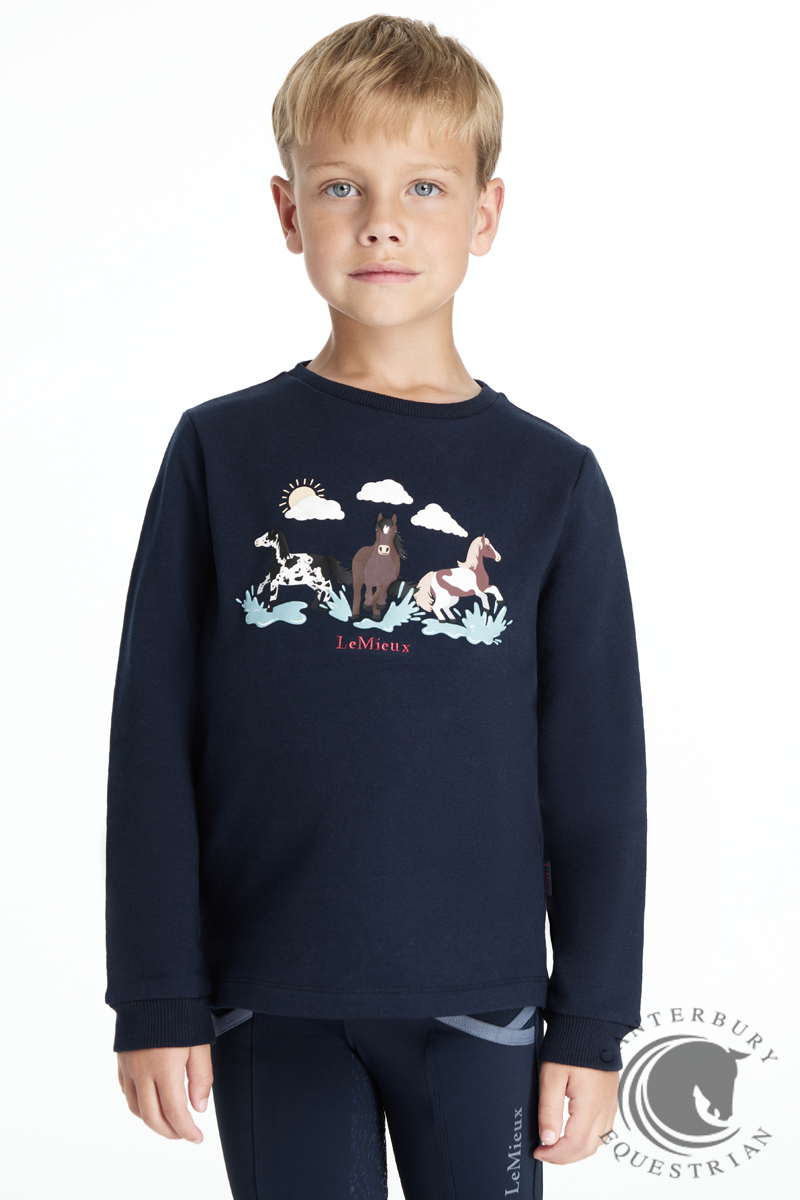 LeMieux Mini Poppy Long Sleeve Top Navy