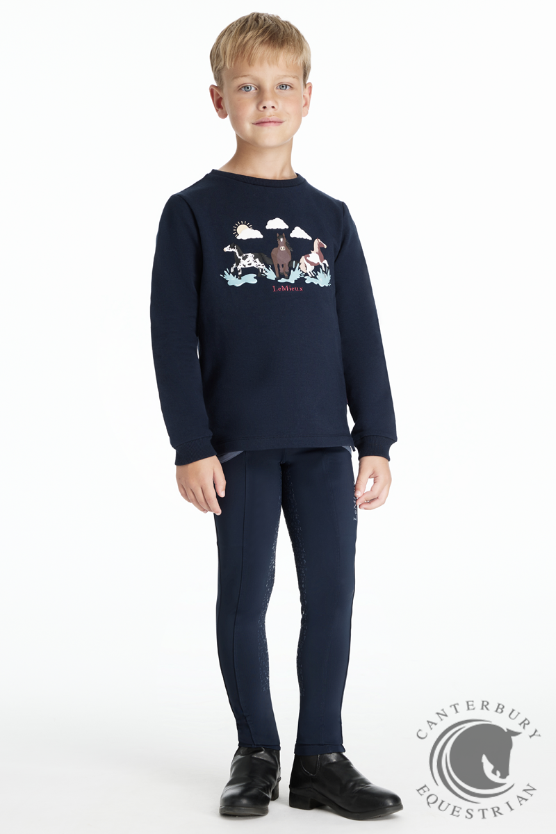 LeMieux Mini Poppy Long Sleeve Top Navy