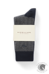 R.M. Williams Nelson herringbone sock 2 pack Grey Navy