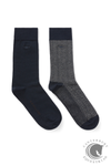 R.M. Williams Nelson herringbone sock 2 pack Grey Navy