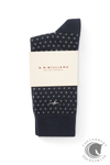 R.M. Williams Nelson polka dot sock 2 pack Grey Navy