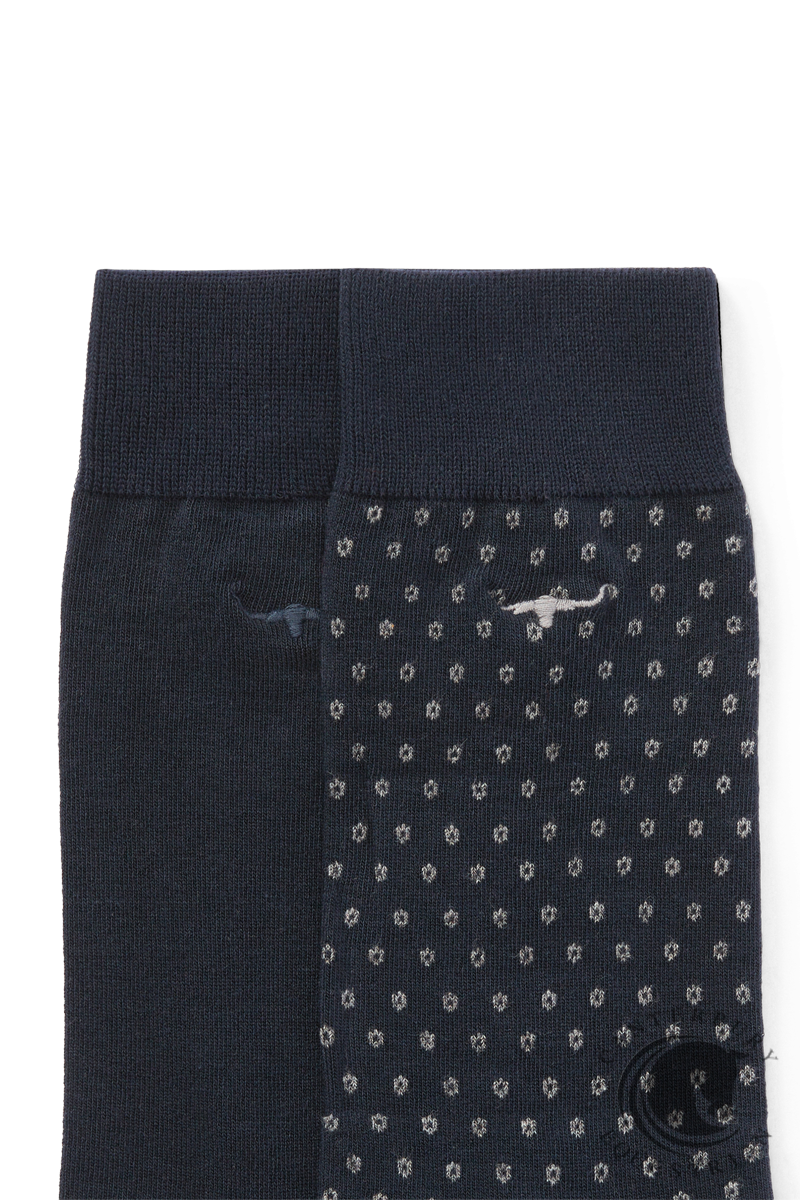 R.M. Williams Nelson polka dot sock 2 pack Grey Navy