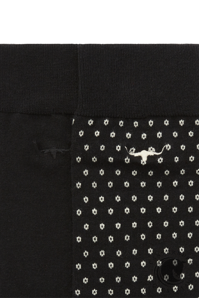 R.M. Williams Nelson polka dot sock 2 pack Black/Cream