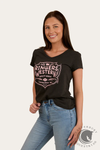 Ringers Western Quality Goods Womens V Neck T-Shirt - Charcoal