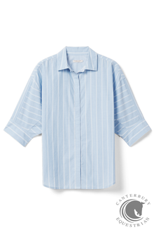  R.M. Williams Frome Relaxed Cotton Shirt White Blue