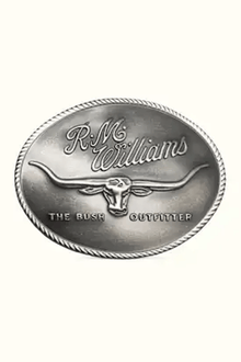  R.M.Williams logo buckle Antique Silver