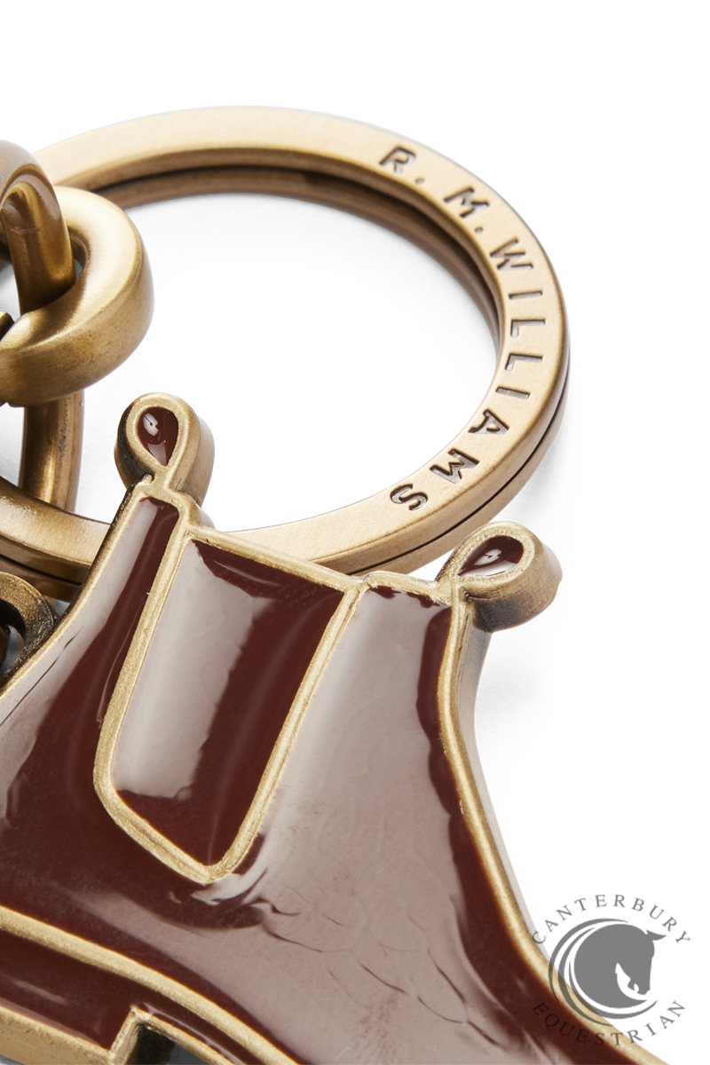 R.M. Williams Boot Enamel Keyring Chestnut