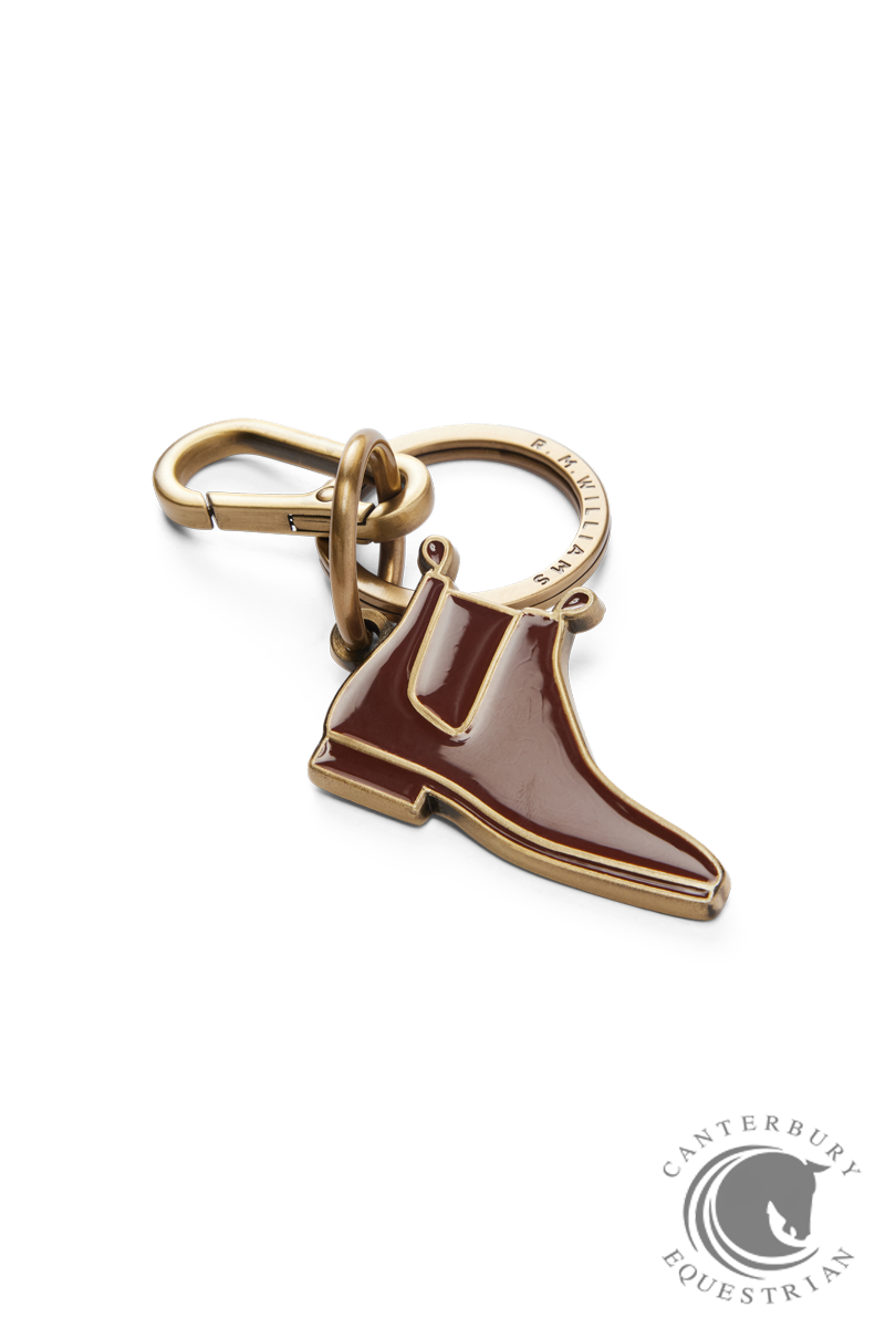 R.M. Williams Boot Enamel Keyring Chestnut