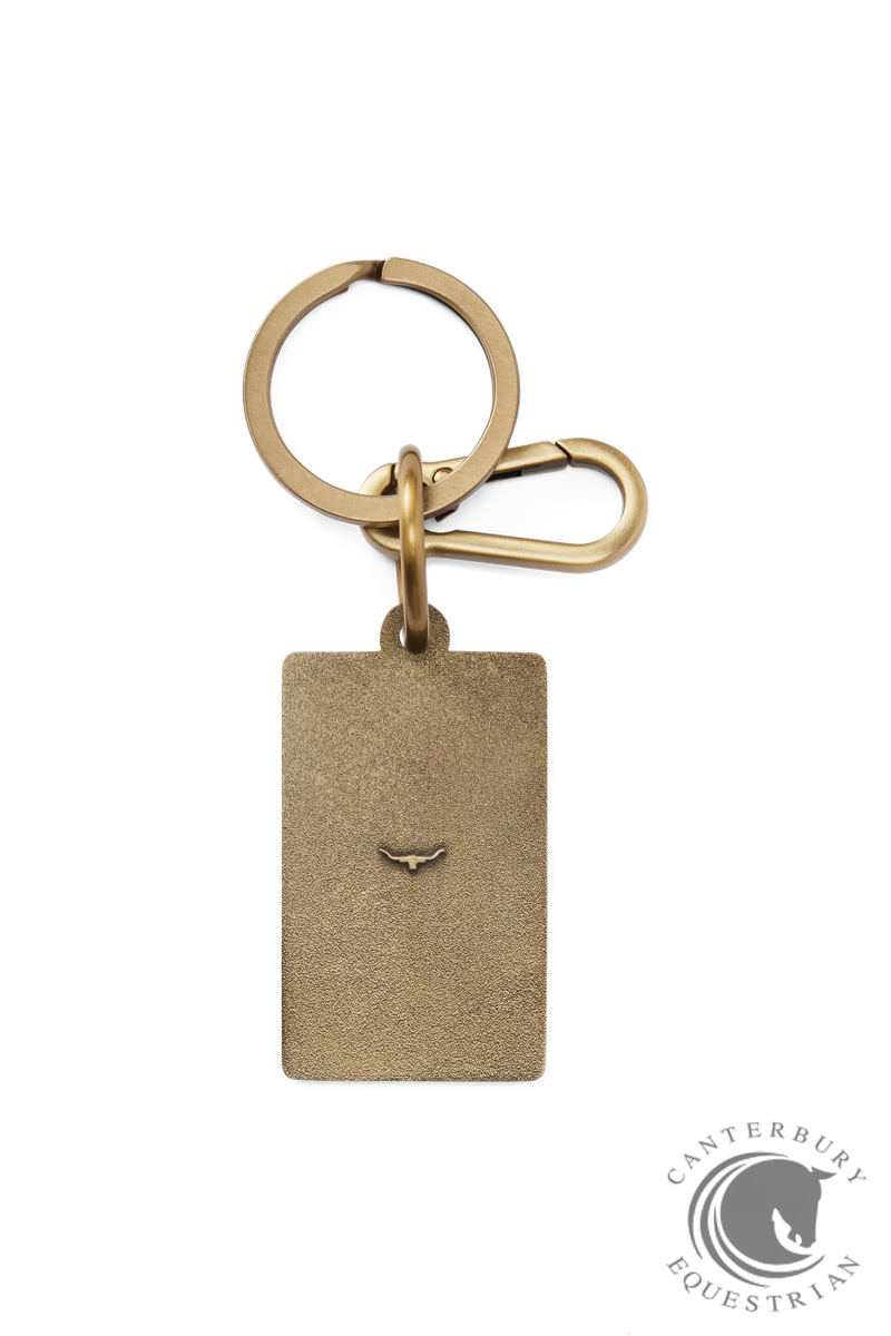 R.M. Williams Heritage Logo Enamel Keyring Brown