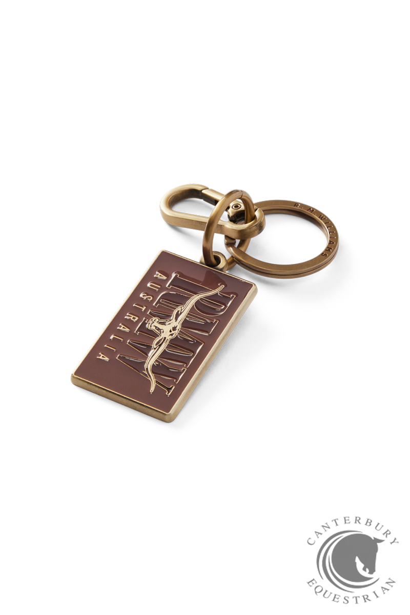 R.M. Williams Heritage Logo Enamel Keyring Brown