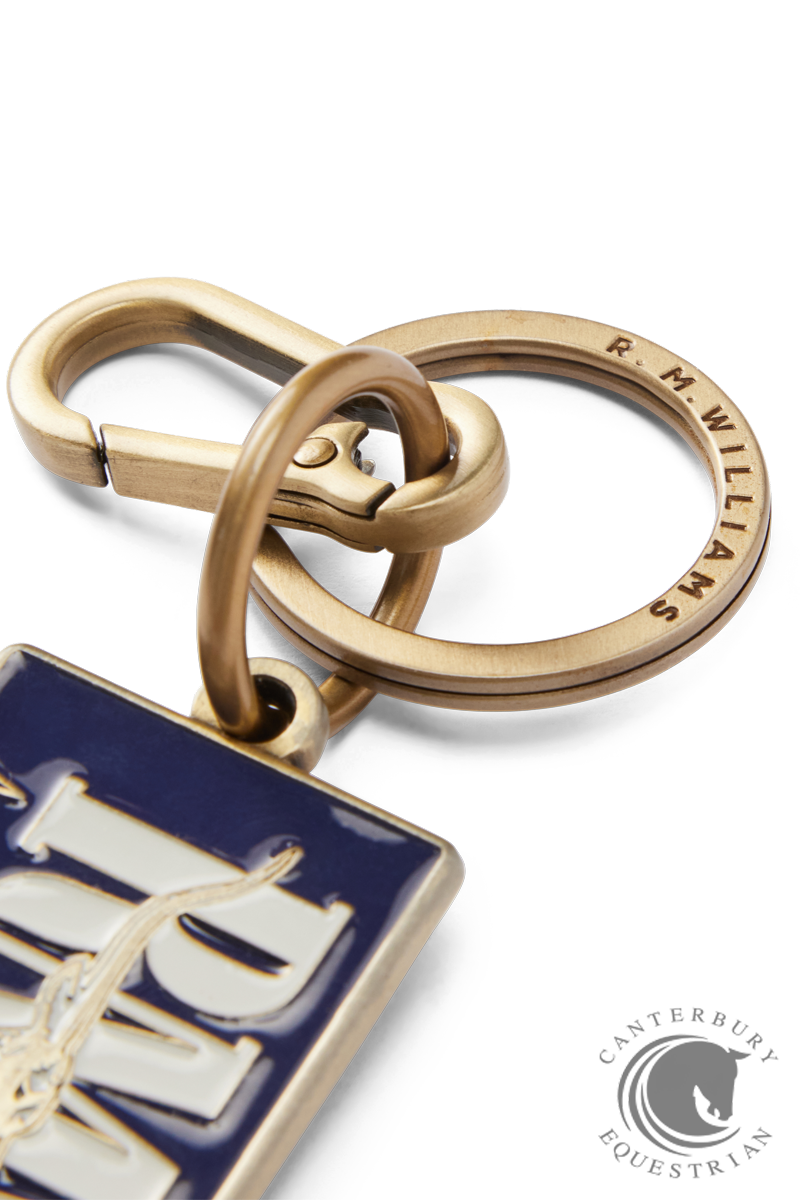 R.M. Williams Heritage Logo Enamel Keyring Navy