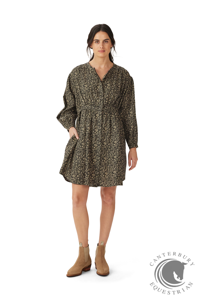 R.M. Williams Soleil Linen Dress Espresso