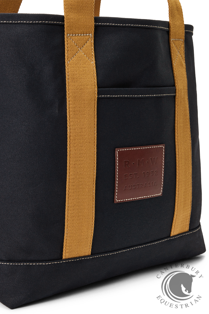 R.M. Williams Tasman Tote Navy Ochre