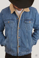 Ringers Western Milawa Mens Corduroy Jacket Mid Wash Blue