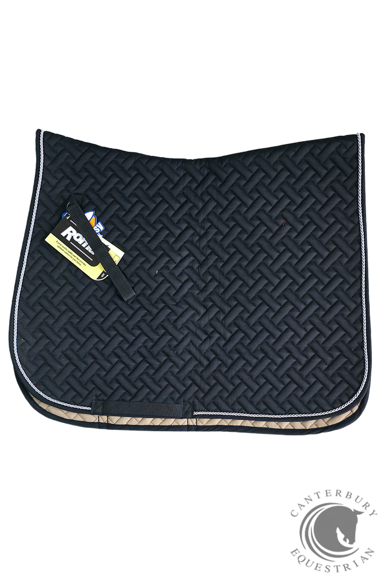 Roma Ecole Basket Quilt Dressage Saddle Pad Black/Silver