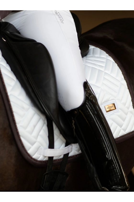 Equestrian Stockholm Dressage Saddle Pad Modern White Moonless Night