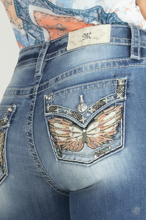 Miss Me Vibrant Winged Skinny Jeans