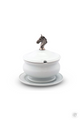 HORSE HEAD PORCELAIN LIDDED BOWL