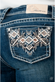 Grace In L.A Aztec Embellished Mid Rise Skinny Jeans