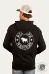 Ringer Western Signature Bull Mens Pullover Hoodie - Black/White