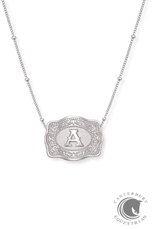  SpurWest Mini Belt Buckle Necklace Slive (Initial)