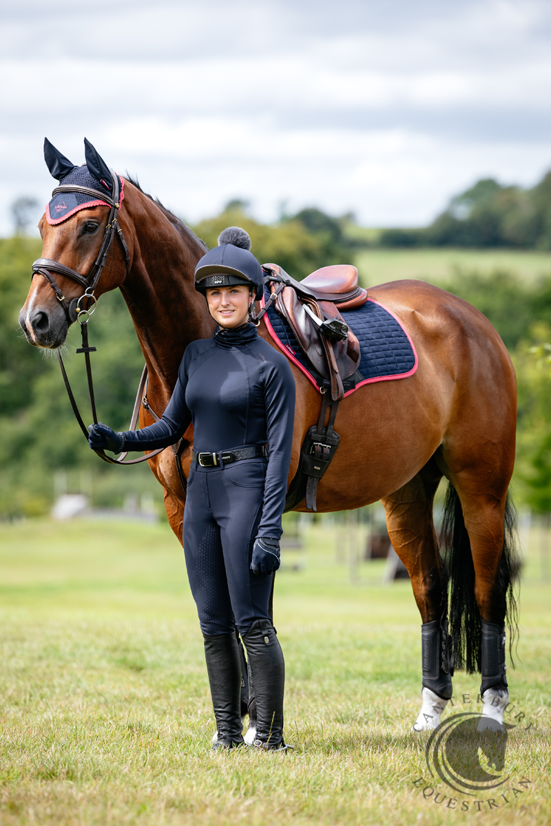 LeMieux Suede Close Contact  Square Navy/Cranberry