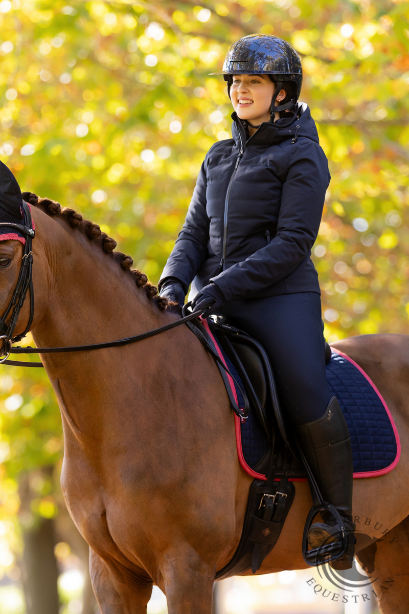 LeMieux Suede Dressage Square Navy/Cranberry