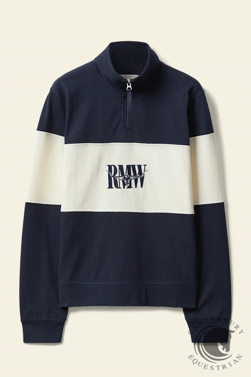 R.M. Williams Womens Trickett Panel Sweatshirt Navy/Ivory