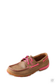 Twisted  X Womens Pink Ribbon Mocs Lace Up Bomber/Neon Pink