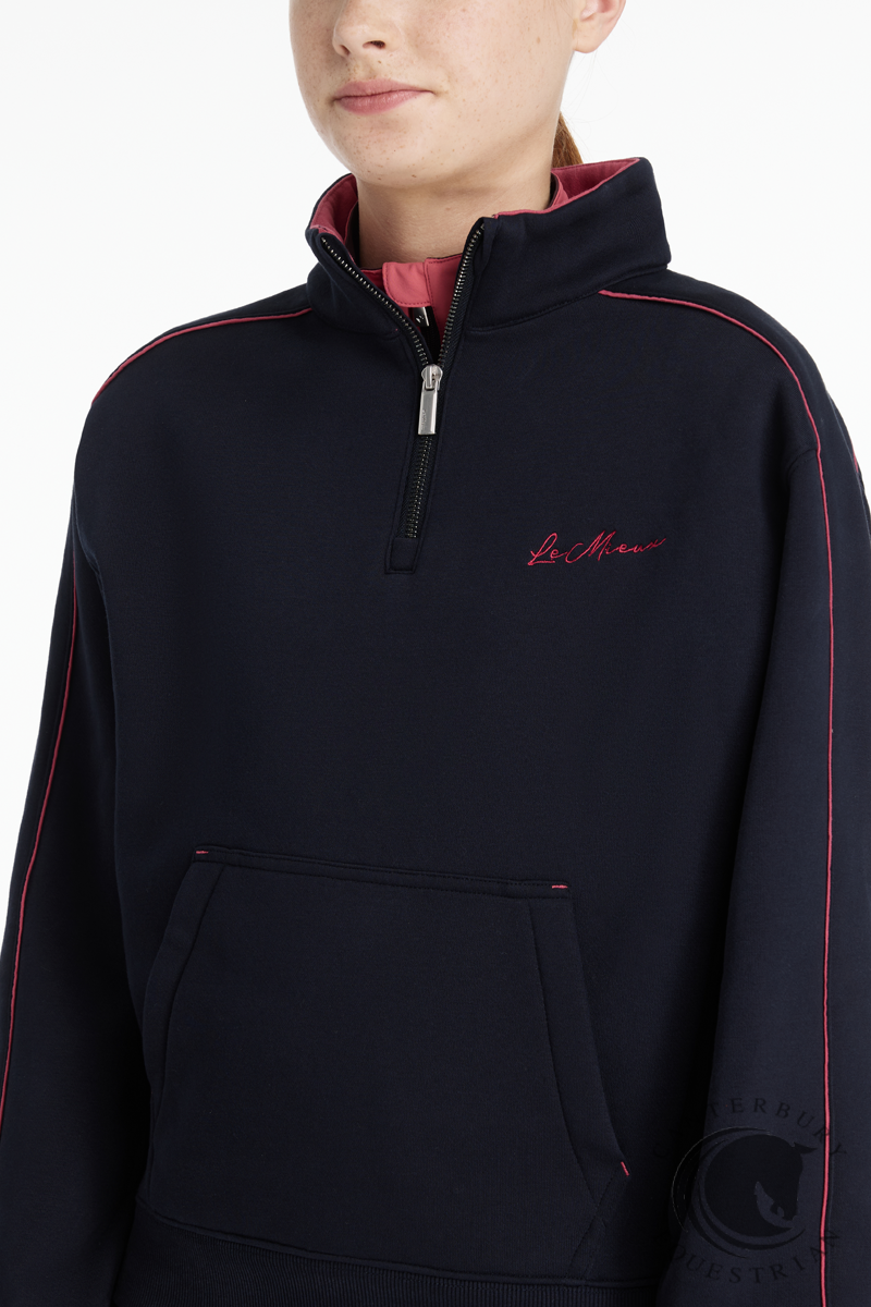 LeMieux Young Rider Kate Quarter Zip Sweat Navy/Cranberry