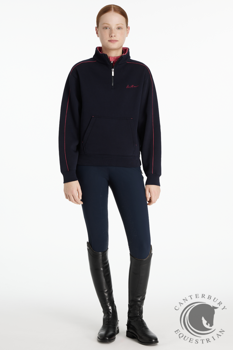 LeMieux Young Rider Kate Quarter Zip Sweat Navy/Cranberry