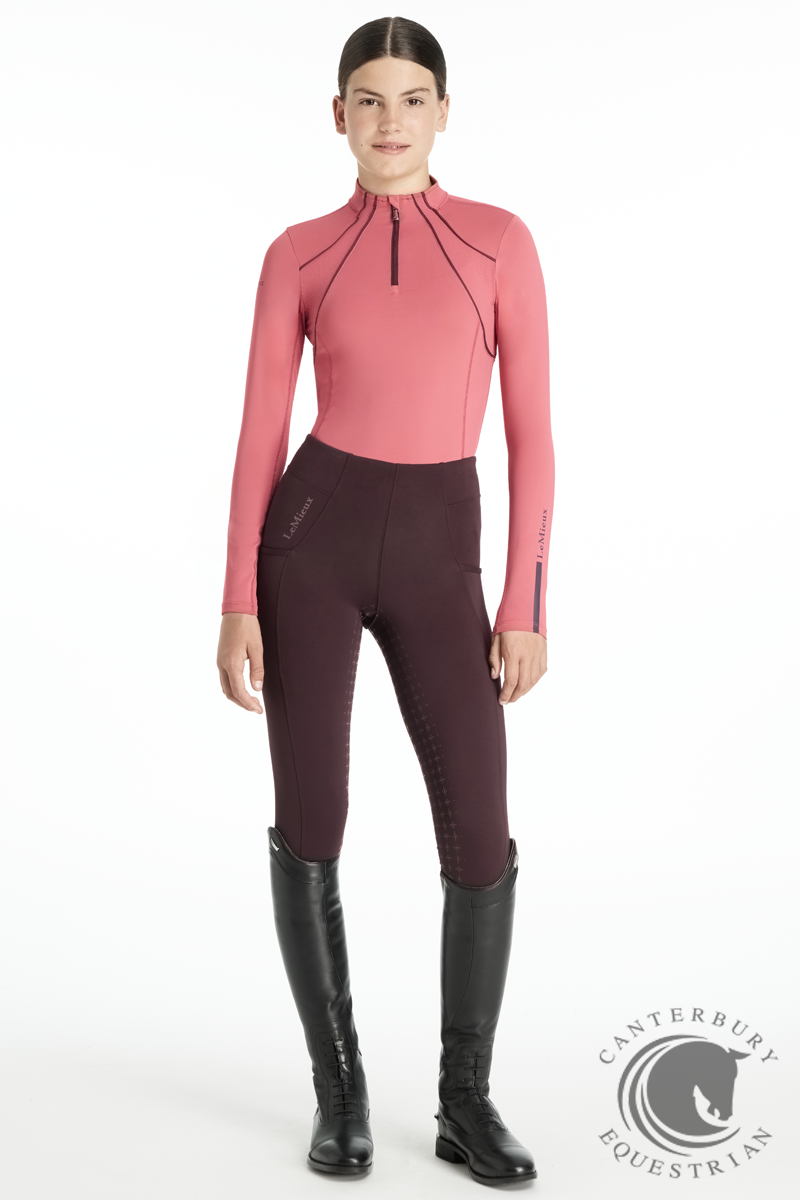 LeMieux Young Rider Mia Mesh Base Layer Cranberry