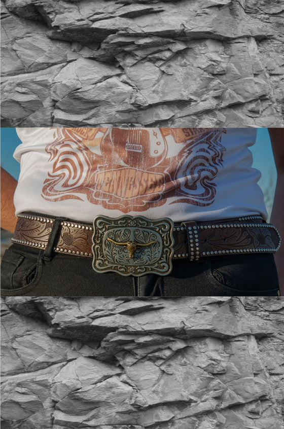 Outlaw Outfitters Steer Head Western Fashion Belt
