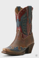 Ariat Women's Bravery Western Boot- Dusted Fresh Denim/Sassy Brown/Eagle Pride