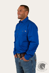 Ringers Western King River Mens Half Button Work Shirt - Royal