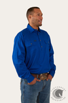 Ringers Western King River Mens Half Button Work Shirt - Royal