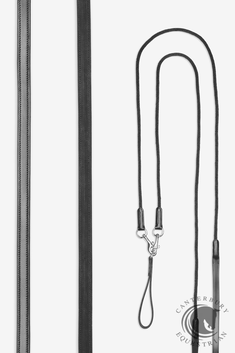 LeMieux Leather Draw Reins Black