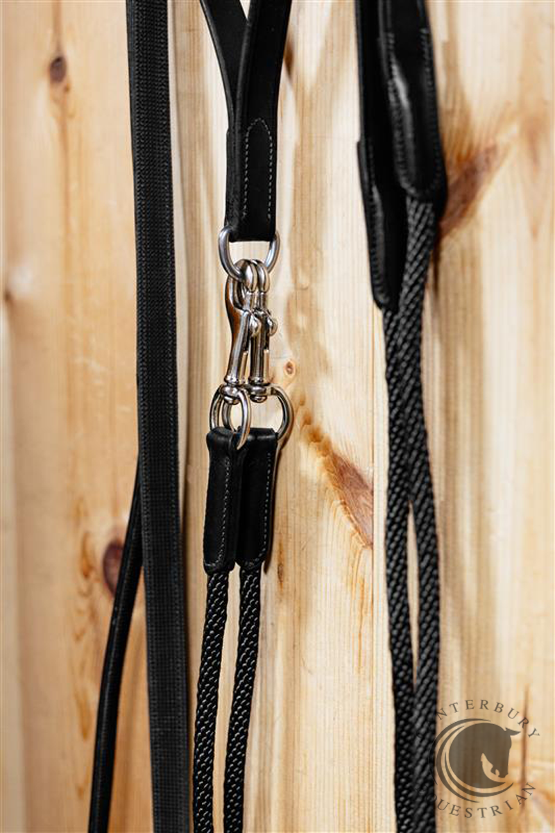 LeMieux Leather Draw Reins Black