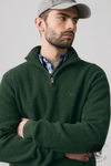 Levi's  Housemark Quarter Zip Sweater in Heather Green