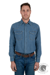 Wrangler Men's Jay Denim Western Long Sleeve Shirt